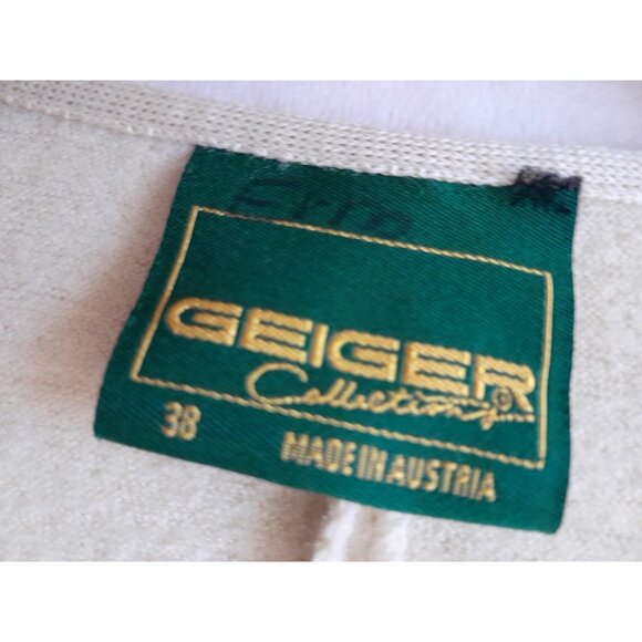 Vtg Geiger Austria Wool Alpine Style Ornate Button Size 28/US 6 Cardigan Jacket - Picture 5 of 8